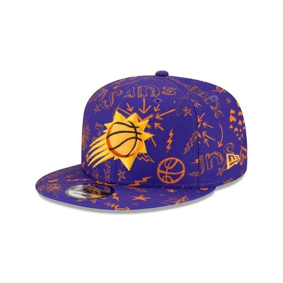 Phoenix Suns Gorra | New Era NBA Doodle 9fifty Snapback Cap Mexico - Morados